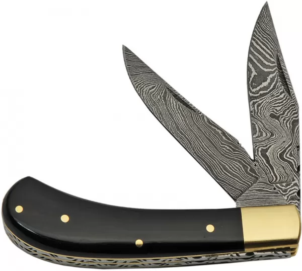 Damascus Trapper Horn knives DM1224HN