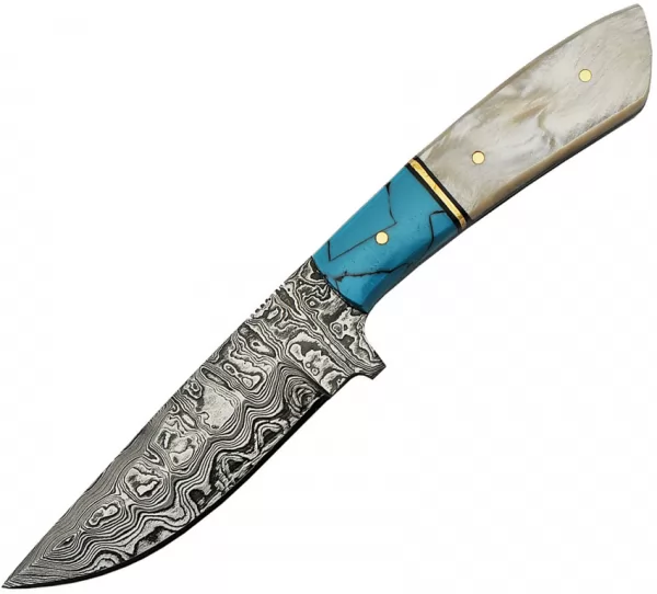 Damascus Hunter Blue Pearl knives DM1230