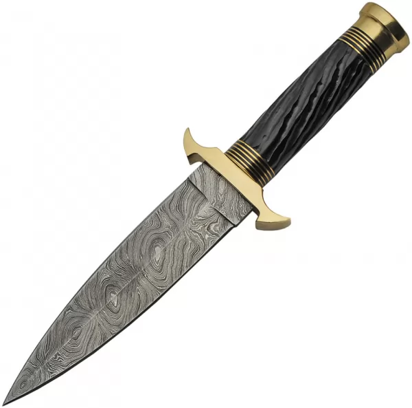 Damascus Twisted Horn Dagger knives DM1236BK