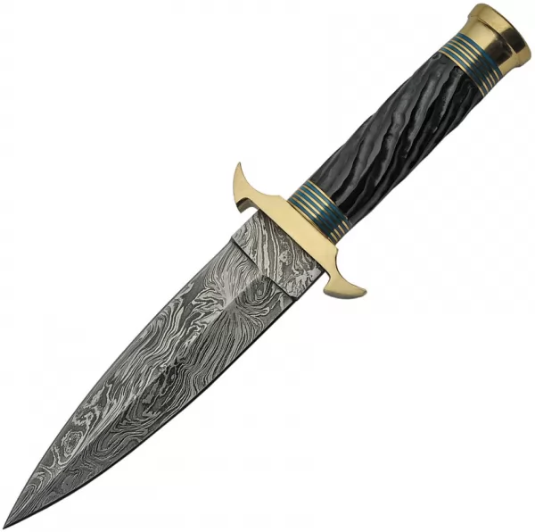 Damascus Twisted Horn Dagger knives DM1236BL