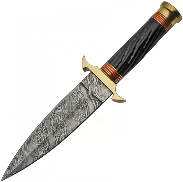 Damascus Twisted Horn Dagger knives DM1236OR