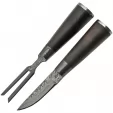 Damascus Three Piece Bowie Set knives DM1237