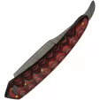 Damascus Razor Folder Red Wood knives DM1250
