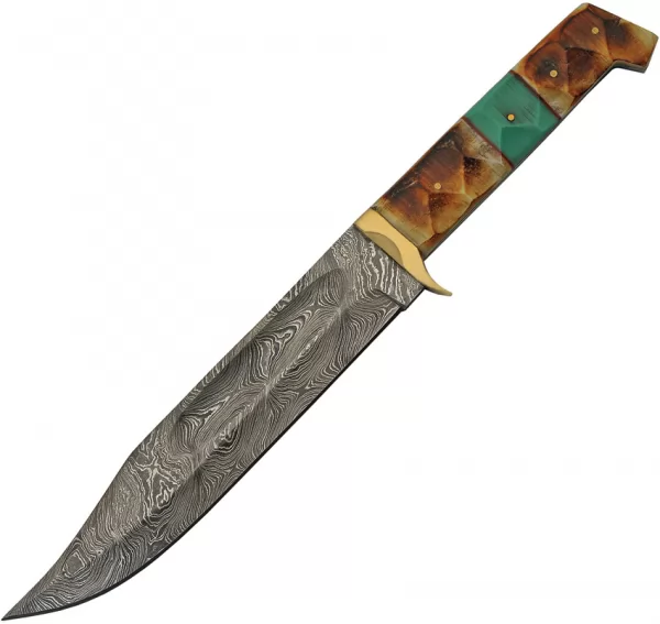 Damascus Burnt Bone Bowie knives DM1256