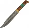 Damascus Burnt Bone Bowie - DM1256