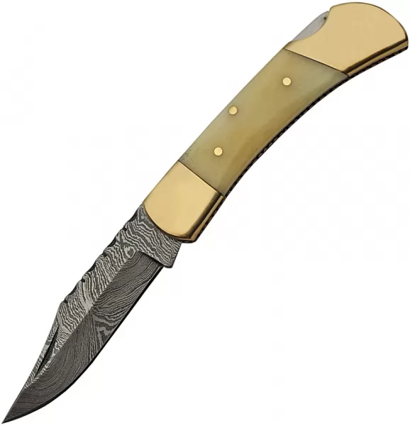 Damascus Lockback Bone knives DM1257BO