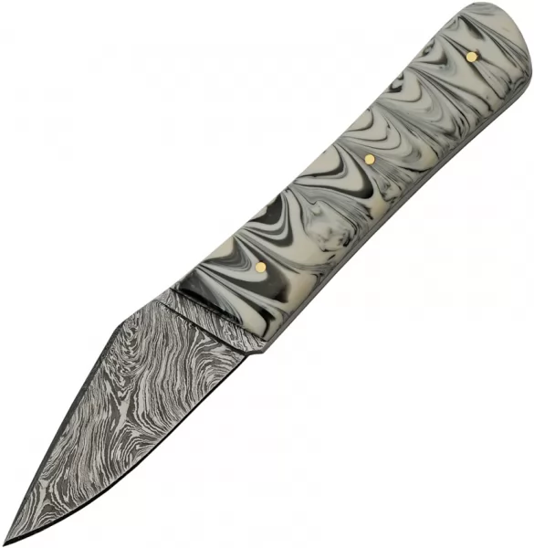 Damascus Marble Skinner Black knives DM1258BK
