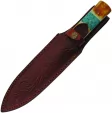 Damascus Flint Fixed Blade Spear Pt knives DM1270
