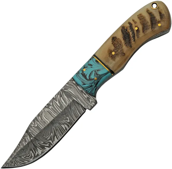 Damascus Hunter Rams Horn knives DM1273