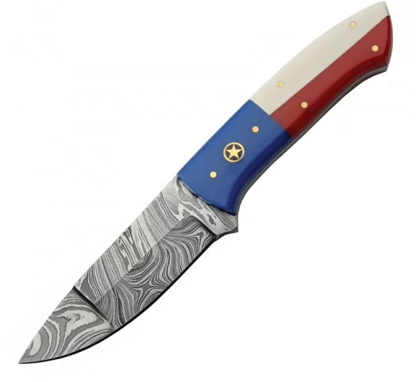 Damascus Texas Pride Fixed Blade knives DM1282