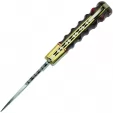 Damascus Red and Black Lockback knives DM1284