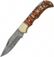 Damascus Twisted Wood Lockback - DM1285