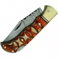Damascus Twisted Wood Lockback knives DM1285
