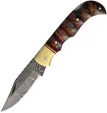 Damascus Twisted Wood Lockback - DM1286