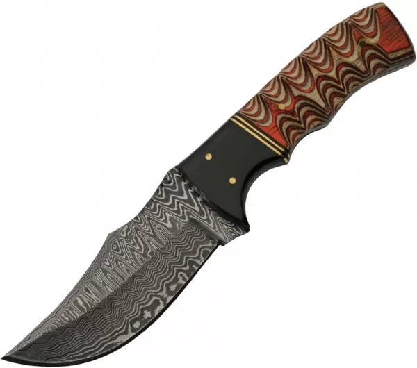 Damascus Fixed Blade Wood knives DM1289