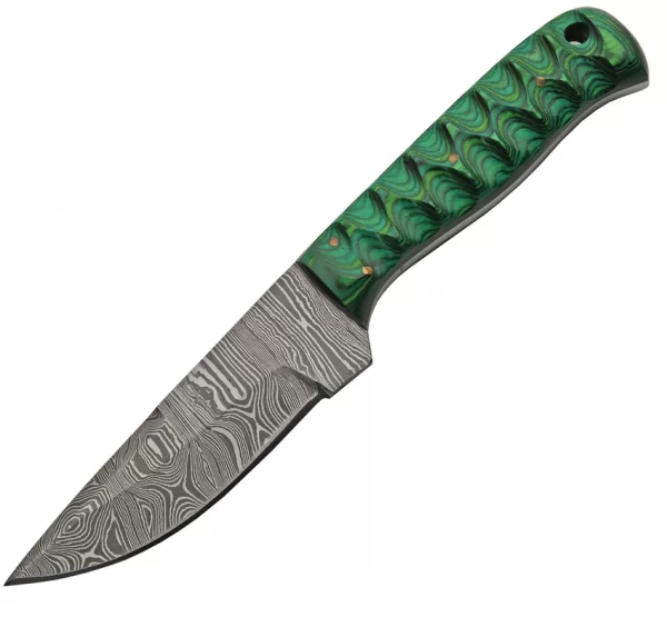 Damascus Exotic Hunter Green knives DM1290GN