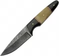 Damascus Fixed Blade Buffalo/Camel - DM1293BO