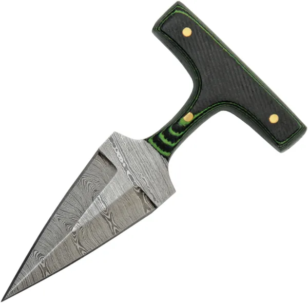 Damascus Push Dagger Micarta Green knives DM1317GN