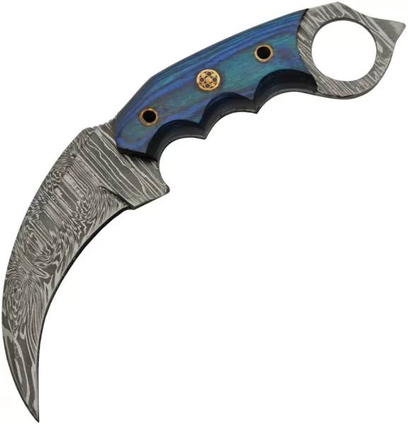 Damascus Talon Karambit Blue knives DM1344BL
