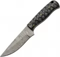 Damascus Grooved Fixed Blade - DM1360
