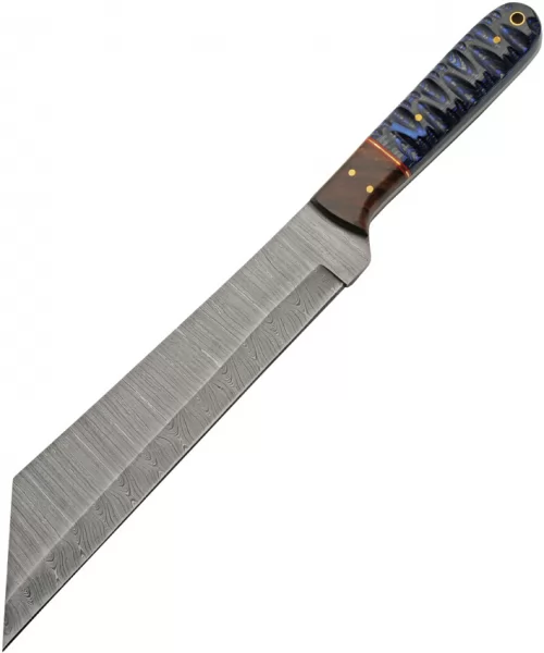 Damascus Seax Fixed Blade Blue knives DM1368BL