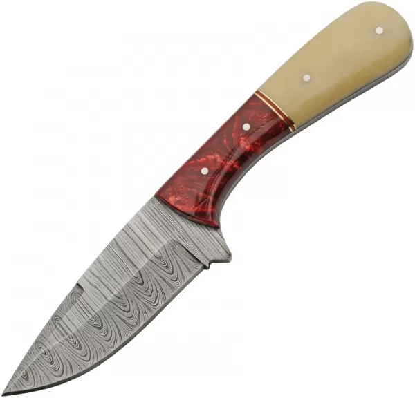 Damascus Skinner Camel Bone Red knives DM1370RD