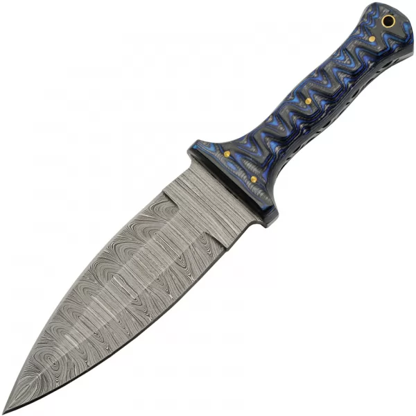 Damascus Fixed Blade Blue knives DM1371BL