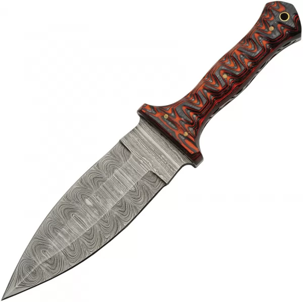 Damascus Fixed Blade Red knives DM1371RD