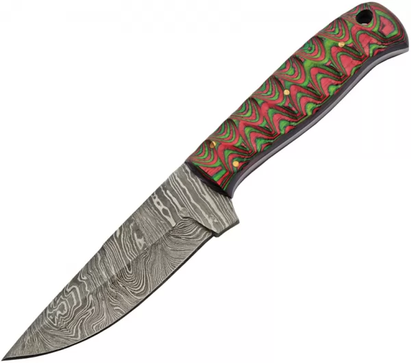 Damascus Hunter Green-Red knives DM1376RD