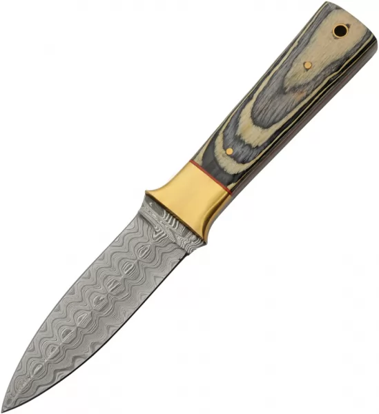 Damascus Boot Knife Wood knives DM1379
