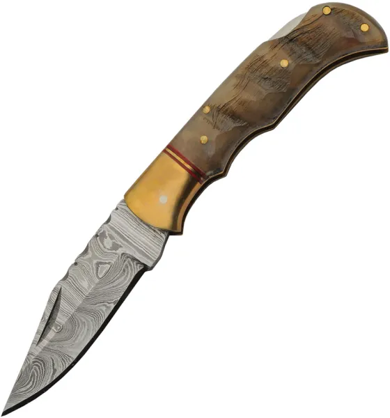 Damascus Ram Lockback knives DM1385