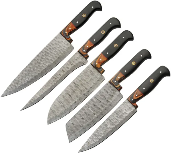 Damascus Kitchen Set W Knife Roll knives DM1393