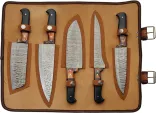 Damascus Kitchen Set W Knife Roll knives DM1393