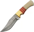 Damascus Admiral Fixed Blade Bone Red - DM1394RD