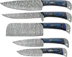 Damascus Umbra River Kitchen Set w roll knives DM1397