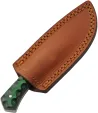 Damascus Skinner Green and Black knives DM1404GN