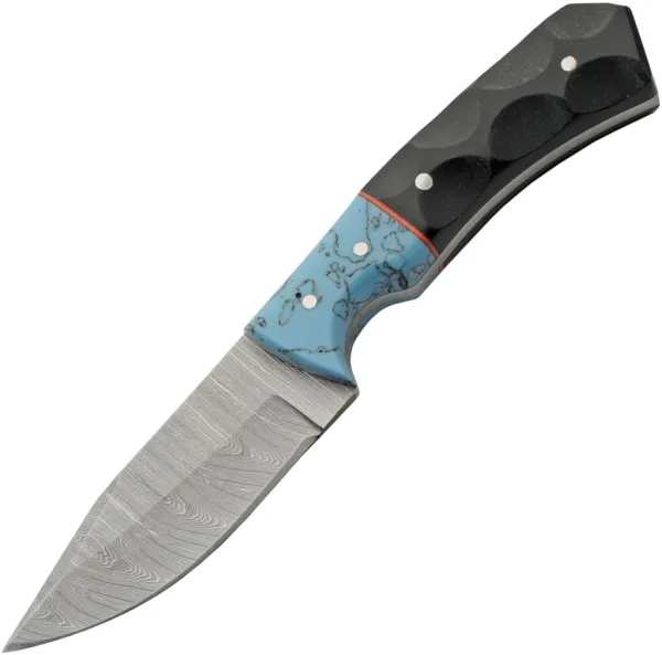 Damascus Skinner Turq and Micarta knives DM1404TR