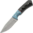 Damascus Skinner Turq and Micarta - DM1404TR