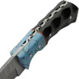 Damascus Skinner Turq and Micarta knives DM1404TR