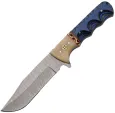 Damascus Fixed Blade Blue Wood - DM1405BL