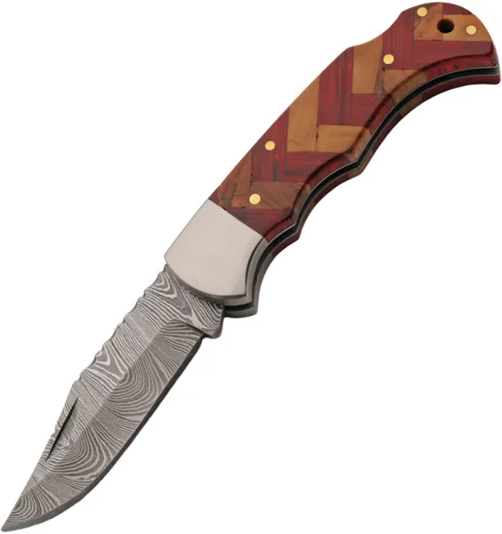 Damascus Forge Lockback Red knives DM1416RD
