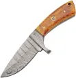 Damascus Fixed Blade Burnt Bone - DM1424BO