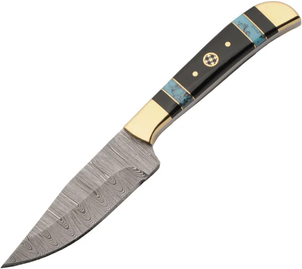 Damascus Turquiose & Black Mosiac Knife knives DM1428