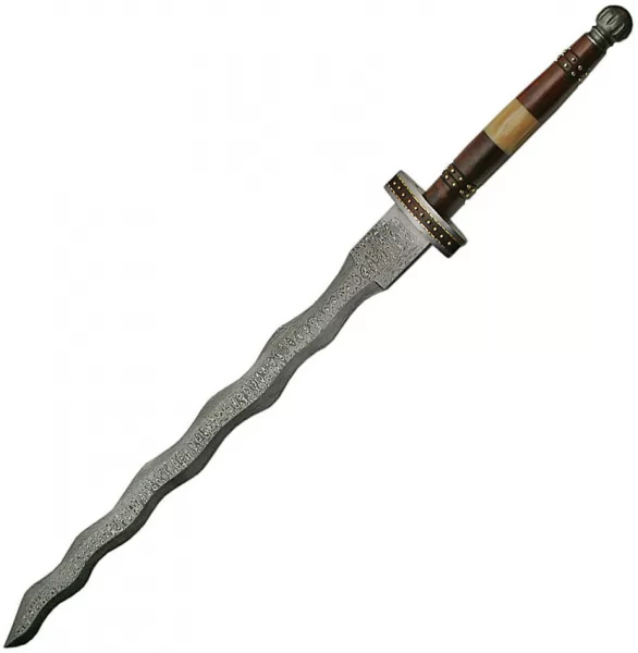 Damascus Sword Flamberge Wood knives DM5011