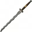 Damascus Sword Flamberge Wood - DM5011