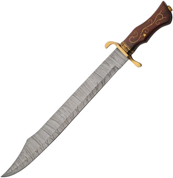 Damascus Scimitar Brass Inlay knives DM5045