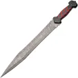 Damascus Braided Ruby Short Sword - DM5047