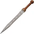 Damascus Gladius Grooved Sword - DM5050