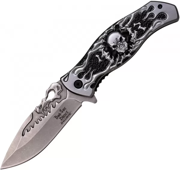 Dark Side Skull Linerlock A-O Gray DSA024GY