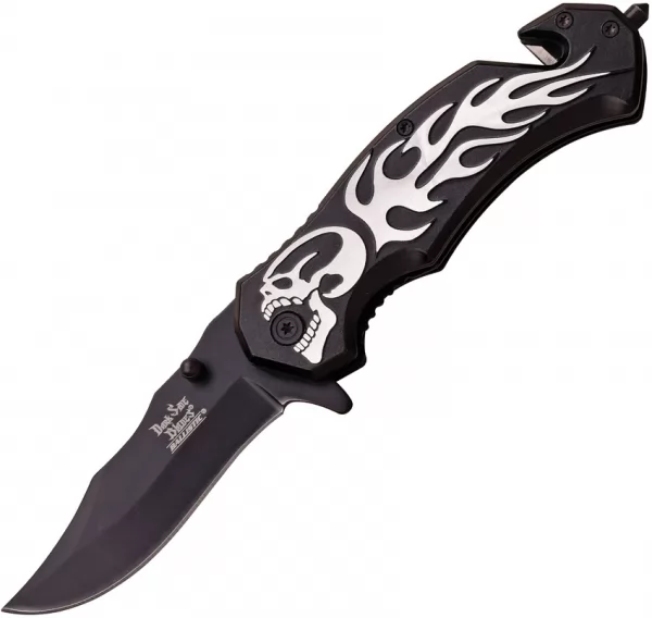 Dark Side Flame Linerlock A-O Black DSA046BK